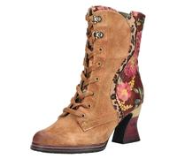 Schnürstiefelette LAURA VITA "LAURA VITA Stiefelette Leder/Textil", Damen, Gr. 40, braun (hellbraun), Leder, Textil, Schuhe Schnürstiefelette (40629136-40) hellbraun
