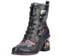 Schnürstiefelette LAURA VITA "LAURA VITA Stiefelette Leder/Textil", Damen, Gr. 41, bunt (schwarz multi), Leder, Textil, Schuhe Schnürstiefelette (67200412-41) schwarz multi