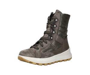 Schnürstiefelette LEGERO "Legero Stiefelette Leder/Textil", Damen, Gr. 38, braun (grau), Leder, Textil, Schuhe Schnürstiefelette (60047305-38) grau