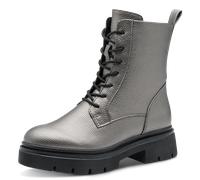 Schnürstiefelette MARCO TOZZI, Damen, Gr. 38, altsilberfarben, Lederimitat, Schuhe Schnürstiefelette, Schnürboots, Herbstboots in coolem Metallic-Look (84337968-38) altsilberfarben