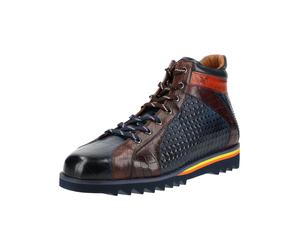 Schnürstiefelette MELVIN & HAMILTON "Melvin & Hamilton Stiefelette Leder", Herren, Gr. 43, braun (blau, rot), Leder, Schuhe Schnürstiefelette (55457646-43) blau, rot
