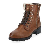 Schnürstiefelette MUSTANG SHOES "Mustang Shoes Stiefelette Lederimitat", Damen, Gr. 38, braun (cognac), Lederimitat, Schuhe Schnürstiefelette (39685650-38) cognac
