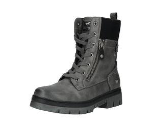 Schnürstiefelette MUSTANG SHOES "Mustang Shoes Stiefelette Lederimitat", Damen, Gr. 38, grau, Lederimitat, Schuhe Schnürstiefelette (60511565-38) grau