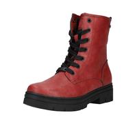 Schnürstiefelette MUSTANG SHOES "Mustang Shoes Stiefelette Lederimitat", Damen, Gr. 38, rot, Lederimitat, Schuhe Schnürstiefelette (42234251-38) rot