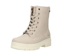Schnürstiefelette MUSTANG SHOES "Mustang Shoes Stiefelette Lederimitat", Damen, Gr. 39, beige (cream), Lederimitat, Schuhe Schnürstiefelette (56788356-39) cream
