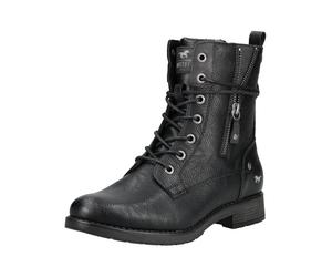 Schnürstiefelette MUSTANG SHOES "Mustang Shoes Stiefelette Lederimitat", Damen, Gr. 40, schwarz, Lederimitat, Schuhe Schnürstiefelette (22383929-40) schwarz