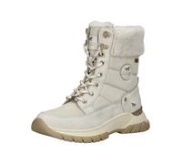 Schnürstiefelette MUSTANG SHOES "Mustang Shoes Stiefelette Lederimitat/Textil", Damen, Gr. 37, beige (cream), Lederimitat, Textil, Schuhe Schnürstiefelette (46498964-37) cream