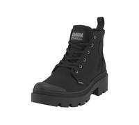 Schnürstiefelette PALLADIUM "PALLABASE TWILL", Damen, Gr. 39,5, schwarz, Textil, Schuhe Schnürstiefelette, Schnürstiefel, Schnürboots aus Canvas mit Reißverschluss (41342035-39,5) schwarz