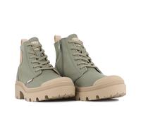 Schnürstiefelette PALLADIUM "PALLABASE TWILL", Damen, Gr. 43, vetiver, Textil, Schuhe Schnürstiefelette, Schnürstiefel, Schnürboots aus Canvas mit Reißverschluss (92358351-43) vetiver
