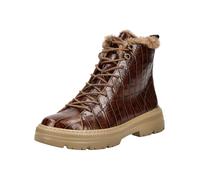 Schnürstiefelette PAUL GREEN "Paul Green Stiefelette Glattleder", Damen, Gr. 38,5, cigar, Glattleder, Schuhe (60997651-38,5) cigar