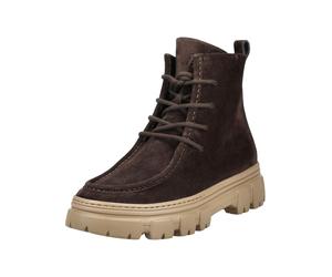 Schnürstiefelette PAUL GREEN "Paul Green Stiefelette Veloursleder", Damen, Gr. 38,5, braun (mocca), Veloursleder, Schuhe Schnürstiefelette (88541844-38,5) mocca