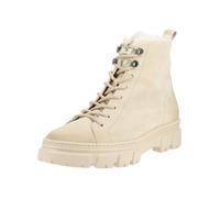 Schnürstiefelette PAUL GREEN "Paul Green Stiefelette Veloursleder", Damen, Gr. 38, beige (weiß), Schuhe Schnürstiefelette (78662200-38) weiß