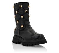 Schnürstiefelette PHILIPP PLEIN "Mit Nietenverzierungen", Jungen, Gr. 28, Normalschaft, 02, schwarz, Schuhe Schnürstiefelette (40986239-28) 02, schwarz