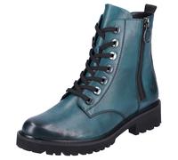 Schnürstiefelette REMONTE, Damen, Gr. 38, blau (petrol), Leder, used, Schuhe Schnürstiefelette, Blockabsatz, Stiefelette, Schnürboots, Flats im Used Look (26829444-38)