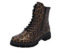 Schnürstiefelette REMONTE, Damen, Gr. 39, braun (leo antik), Lederimitat, metallic, Schuhe Schnürstiefelette, Schnürboots, Stiefelette, Profilsohle, mit Glitzer-Schnürsenkel (98902225-39) leo antik