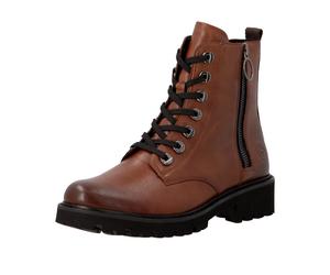 Schnürstiefelette REMONTE, Damen, Gr. 40, braun, Leder, Schuhe Schnürstiefelette, Blockabsatz, Stiefelette, Schnürboots, im modischen Used Look (19151731-40) braun