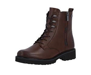 Schnürstiefelette REMONTE, Damen, Gr. 44, braun (dunkelbraun), Leder, Schuhe Schnürstiefelette, Schnürboots, Stiefelette mit wasserabweisender TEX-Membran (40428769-44) dunkelbraun
