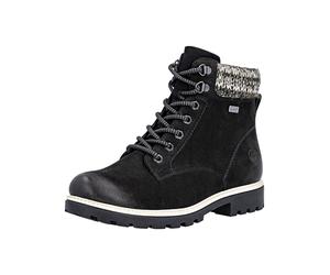 Schnürstiefelette REMONTE "Remonte Stiefelette Leder/Synthetik", Damen, Gr. 38, schwarz, Leder, Synthetik, Schuhe Schnürstiefelette (11281610-38) schwarz