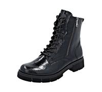 Schnürstiefelette REMONTE, Damen, Gr. 37, schwarz, Lacklederimitat, glänzend, modisch, Schuhe, Schnürboots, Stiefelette, Profilsohle, mit Glitzer-Schnürsenkel (40984366-37) schwarz
