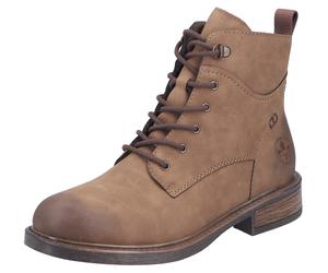 Schnürstiefelette RIEKER, Damen, Gr. 37, braun, Lederimitat, used, Basic, Schuhe Schnürstiefelette, Schnürboots, Casual-Boots in aktueller Used-Optik (86151549-37) braun