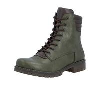 Schnürstiefelette RIEKER, Damen, Gr. 38, grün, Lederimitat, Schuhe Schnürstiefelette, Schnürboots, Profilsohle, mit Blockabsatz (29179200-38) grün