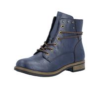 Schnürstiefelette RIEKER, Damen, Gr. 39, blau, Lederimitat, Schuhe Schnürstiefelette, Schnürboots mit schaftumspielender Schnürung (38890214-39) blau