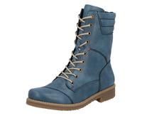 Schnürstiefelette RIEKER, Damen, Gr. 39, blau (royalblau), Lederimitat, unifarben, modisch, Schuhe, Schnürboots, Herbstboots mit gepolstertem Schaftrand (60623211-39) royalblau