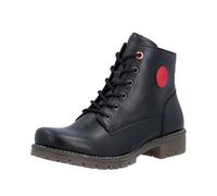 Schnürstiefelette RIEKER, Damen, Gr. 40, schwarz, Lederimitat, Basic, Schuhe Schnürstiefelette, Ankleboots, Schnürboots, Klassik-Stiefelette mit Logoprägung (74560865-40) schwarz