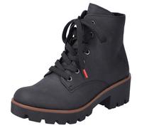 Schnürstiefelette RIEKER, Damen, Gr. 42, schwarz, Lederimitat, Schuhe Schnürstiefelette, Schnürboots, Outdoorstiefelette mit robuster Profilsohle, Topseller (40696946-42) schwarz