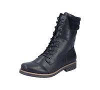 Schnürstiefelette RIEKER, Damen, Gr. 42, schwarz, Lederimitat, unifarben, Schuhe Schnürstiefelette, Schnürboots, Herbstboots mit gepolstertem Schaftrand (88571516-42) schwarz