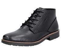 Schnürstiefelette RIEKER, Herren, Gr. 42, schwarz, Leder, unifarben, Schuhe Schnürstiefelette, Schnürboots, Business-Schnürer, Stiefelette mit weicher Decksohle (97616520-42) schwarz