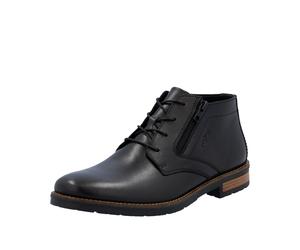 Schnürstiefelette RIEKER, Herren, Gr. 46, schwarz, Glattleder, unifarben, Schuhe Schnürstiefelette, Business-Stiefelette, Klassik-Boots in eleganter Optik (51113508-46) schwarz