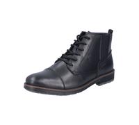 Schnürstiefelette RIEKER, Herren, Gr. 46, schwarz, Glattleder, unifarben, Schuhe Schnürstiefelette, Schnürboots mit wasserabweisender riekerTEX-Membran (18489565-46) schwarz