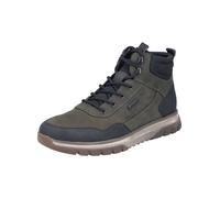 Schnürstiefelette RIEKER "Rieker Stiefelette Leder", Damen, Gr. 41, grün (schwarz kombi), Leder, Schuhe Schnürstiefelette (35656447-41) schwarz kombi