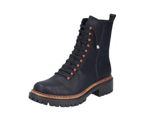 Schnürstiefelette RIEKER "Rieker Stiefelette Lederimitat", Damen, Gr. 36, schwarz, Lederimitat, Schuhe Schnürstiefelette (20543132-36) schwarz