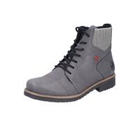 Schnürstiefelette RIEKER, Damen, Gr. 37, grau, Elastischer Einsatz, Lederimitat, Schuhe, Schnürboots, Herbststiefelette, Blockabsatz, mit weicher Innensohle, Topseller (19782651-37) grau