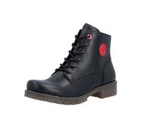 Schnürstiefelette RIEKER, Damen, Gr. 39, schwarz, Lederimitat, Basic, Schuhe Schnürstiefelette, Ankleboots, Schnürboots, Klassik-Stiefelette mit Logoprägung (74560865-39) schwarz