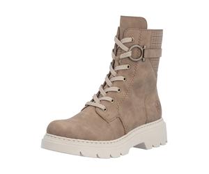 Schnürstiefelette RIEKER "Rieker Stiefelette Lederimitat", Damen, Gr. 40, beige (braun), Lederimitat, Schuhe Schnürstiefelette (38734330-40) braun