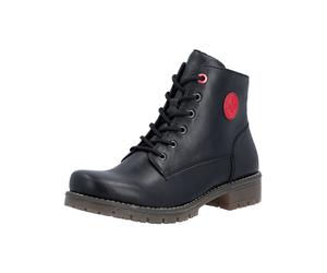 Schnürstiefelette RIEKER "Rieker Stiefelette Lederimitat", Damen, Gr. 42, schwarz, Lederimitat, Schuhe Schnürstiefelette (75083625-42) schwarz