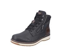 Schnürstiefelette RIEKER "Rieker Stiefelette Lederimitat", Herren, Gr. 41, schwarz (schwarz, braun), Lederimitat, Schuhe Schnürstiefelette (87963428-41) schwarz, braun
