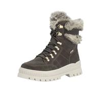 Schnürstiefelette RIEKER "Rieker Stiefelette Veloursleder", Damen, Gr. 41, Lammwolle, grau (smoke), Veloursleder, Schuhe Schnürstiefelette (88788339-41) smoke