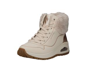 Schnürstiefelette SKECHERS "Skechers Stiefelette Lederimitat/Textil", Damen, Gr. 36, beige (hellbeige), Lederimitat, Textil, Schuhe Schnürstiefelette (26116369-36) hellbeige