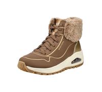 Schnürstiefelette SKECHERS "Skechers Stiefelette Lederimitat/Textil", Damen, Gr. 39, braun (grau, braun), Lederimitat, Textil, Schuhe Schnürstiefelette (38564366-39)