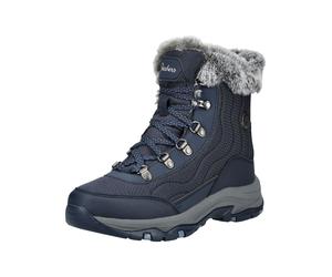 Schnürstiefelette SKECHERS "Skechers Stiefelette Lederimitat/Textil", Damen, Gr. 39, navy, Lederimitat, Textil, Schuhe Schnürstiefelette (19329655-39) navy