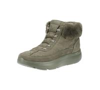 Schnürstiefelette SKECHERS "Skechers Stiefelette Veloursleder/Textil", Damen, Gr. 41, grün (oliv), Textil, Veloursleder, Schuhe Schnürstiefelette (12815904-41) oliv