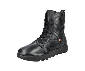 Schnürstiefelette SOFTINOS "softinos Stiefelette Leder", Damen, Gr. 39, schwarz (schwarz, schwarz), Leder, Schuhe Schnürstiefelette (44816442-39) schwarz, schwarz