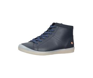 Schnürstiefelette SOFTINOS "softinos Stiefelette Lederimitat", Damen, Gr. 37, blau (navy), Lederimitat, Schuhe Schnürstiefelette (22669038-37) navy