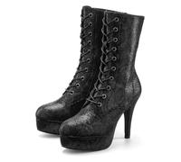 Schnürstiefelette "Stiefel", Damen, Gr. 36, schwarz snake, Obermaterial: 100% Textilmaterial. Decksohle: 100% Lederimitat. Futter: 100% Textilmaterial. Laufsohle: 100% Synthetik, LASCANA BELLE AFFAIRE