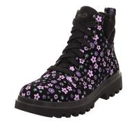 Schnürstiefelette SUPERFIT "ABBY NOVA WMS: Mittel", Mädchen, Gr. 36, schwarz (schwarz kombiniert), Leder, Polyester, Veloursleder, Schuhe Schnürstiefelette, Schnürboots mit Reißverschluss, Größenschab