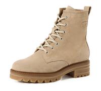 Schnürstiefelette TAMARIS, Damen, Gr. 37, beige, Veloursleder, unifarben mit Farbeinsatz, Schuhe Schnürstiefelette, Blockabsatz, Schnürboots mit zusätzlichem Innenreißverschluss (27868424-37) beige